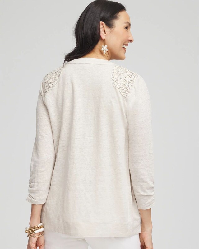 Lace Linen Cardigan - image 3